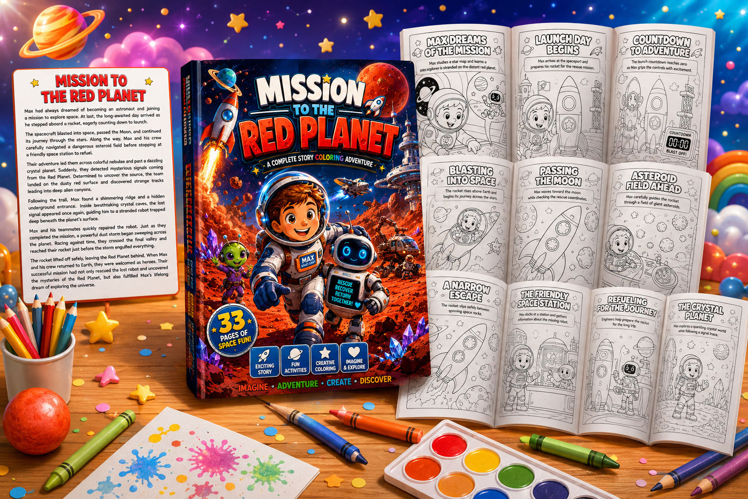 Complete Story Coloring Book Example