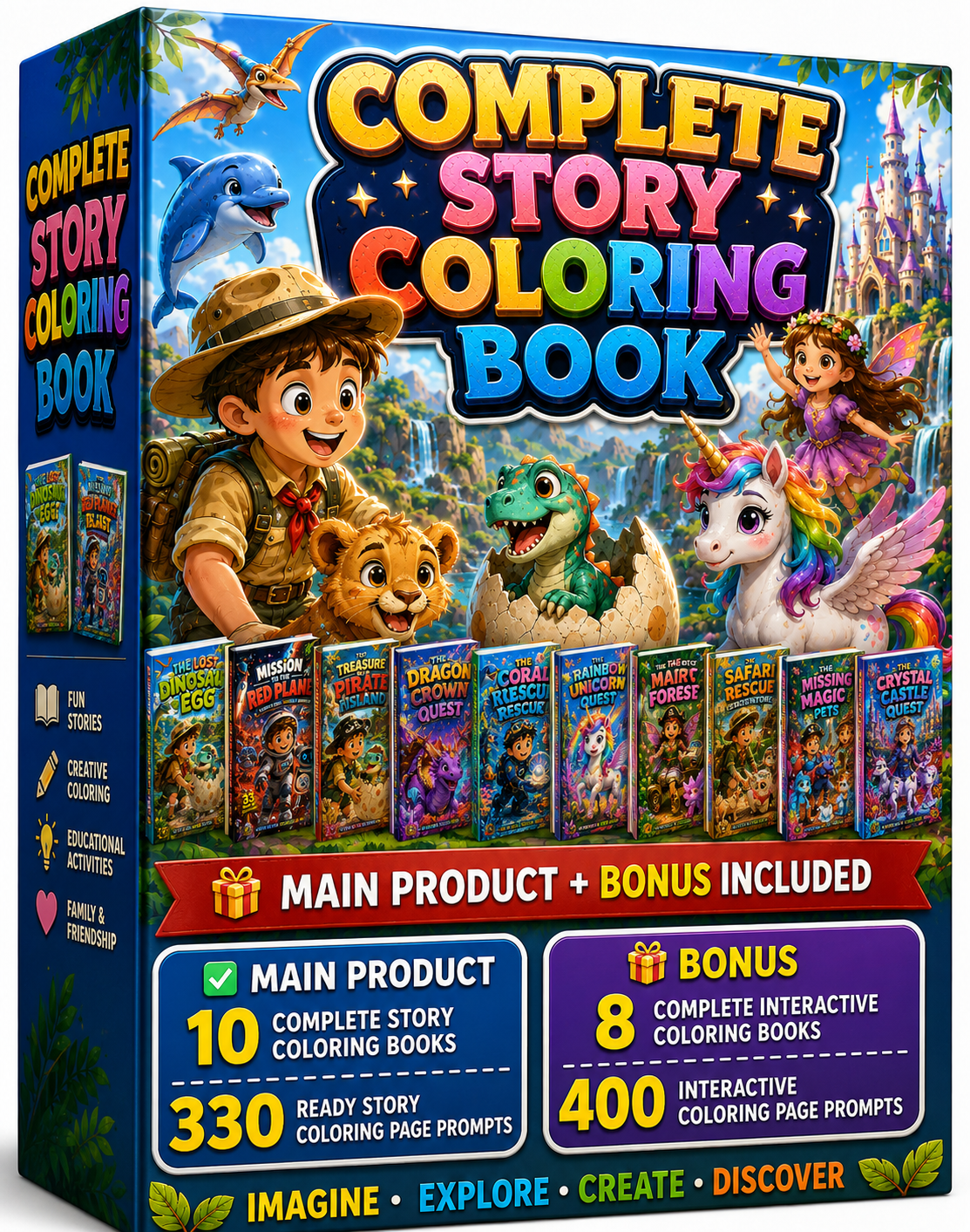 10 Complete Story Coloring Books