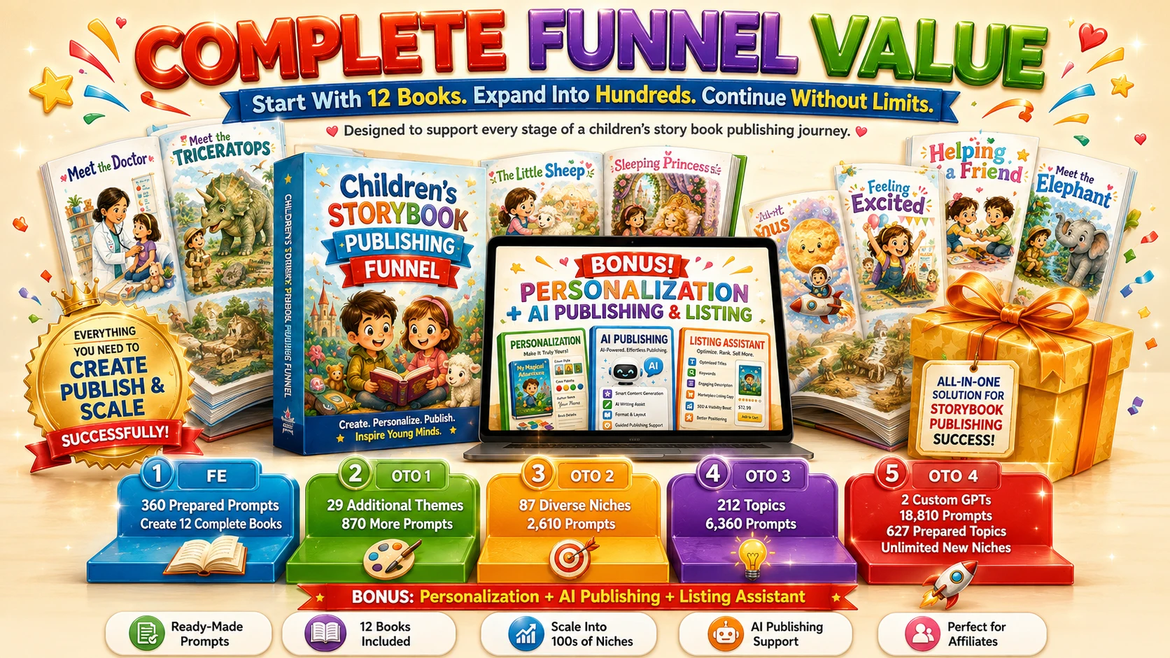 Complete Children’s Story Book Publishing Funnel mockup