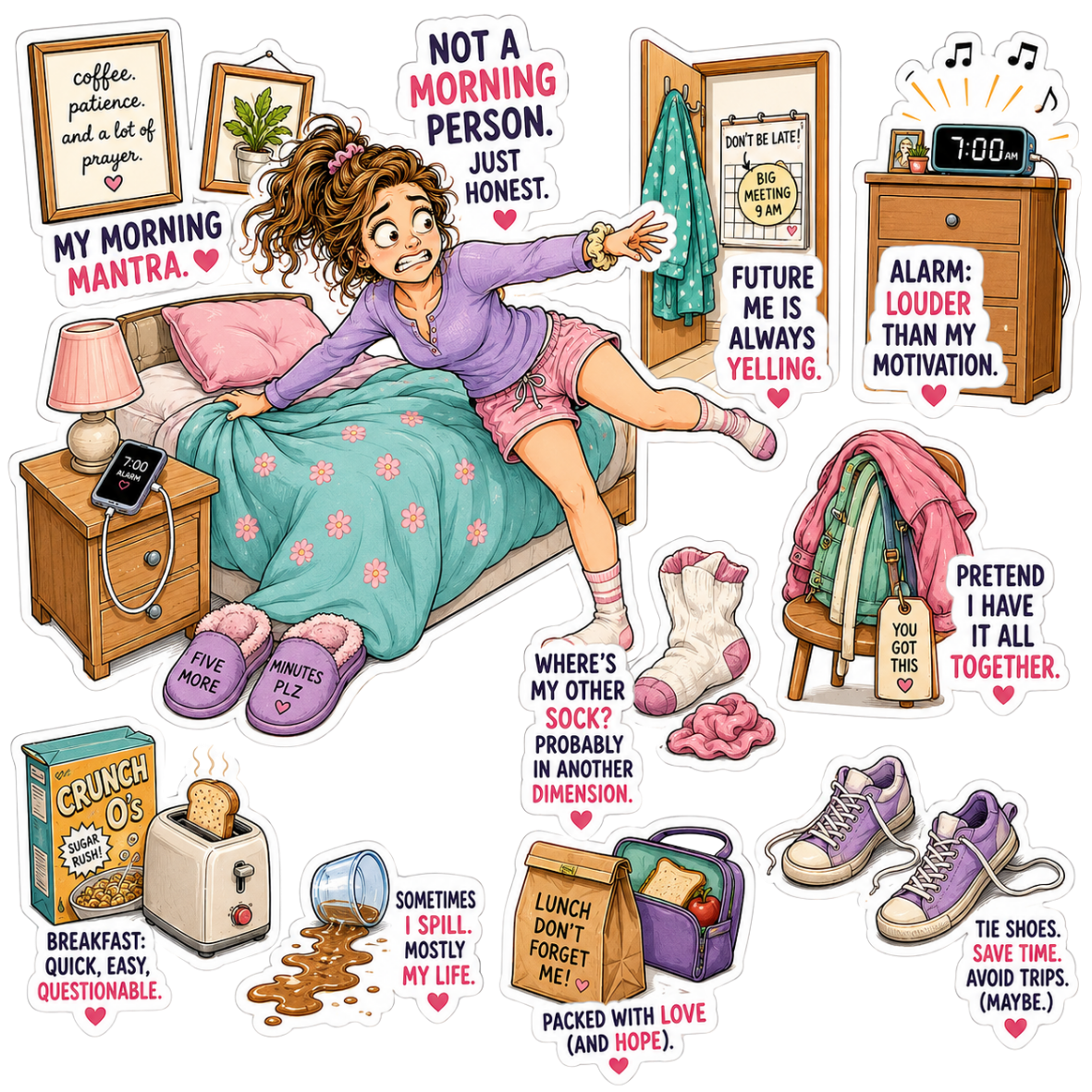 Illustrative sticker example created from the Message Sticker Prompt Kit