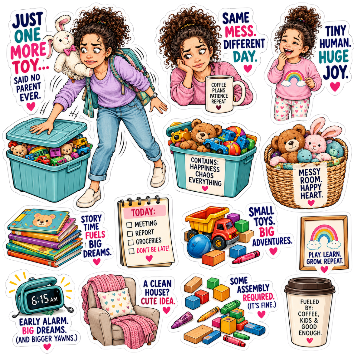 Illustrative sticker example created from the Message Sticker Prompt Kit