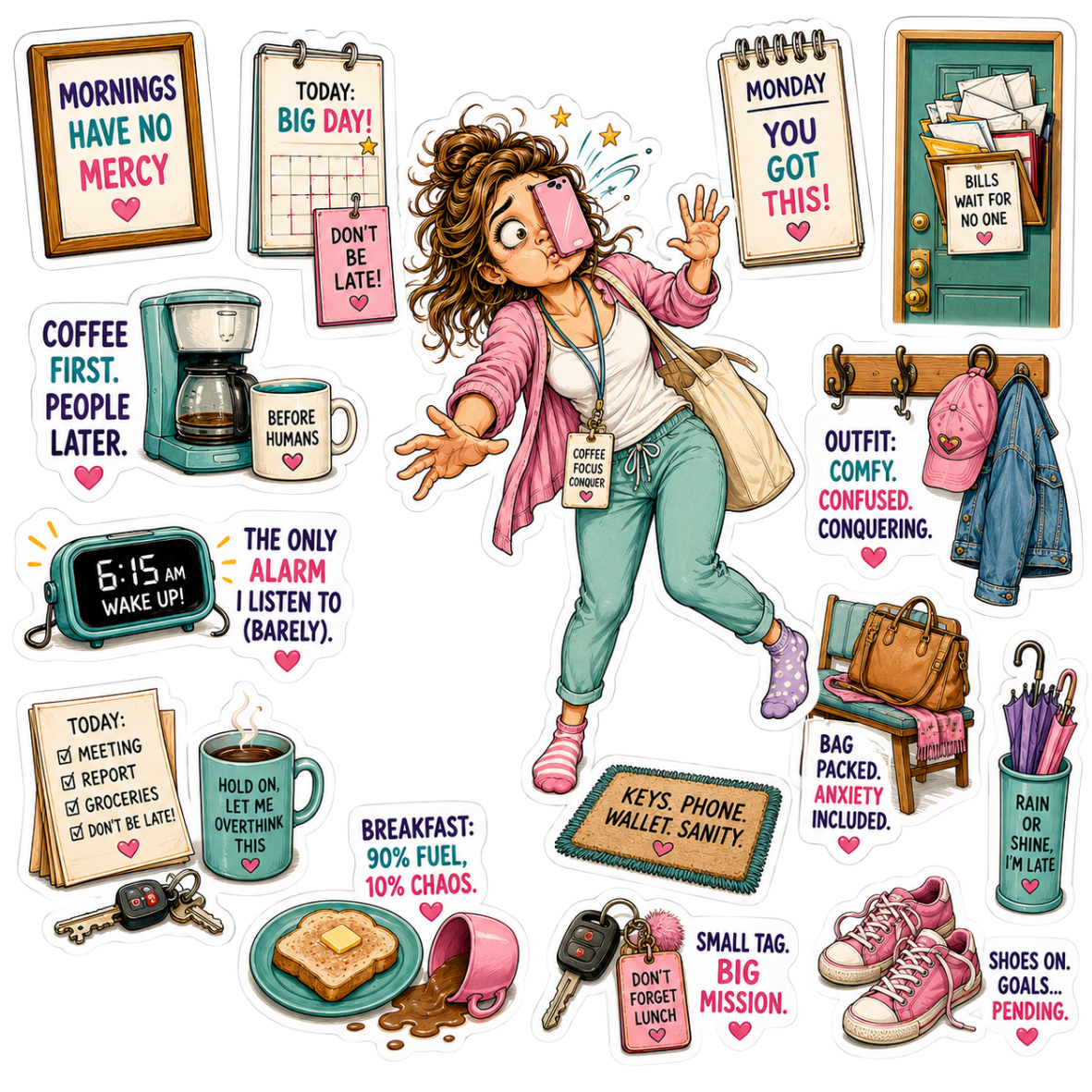 Illustrative sticker example created from the Message Sticker Prompt Kit