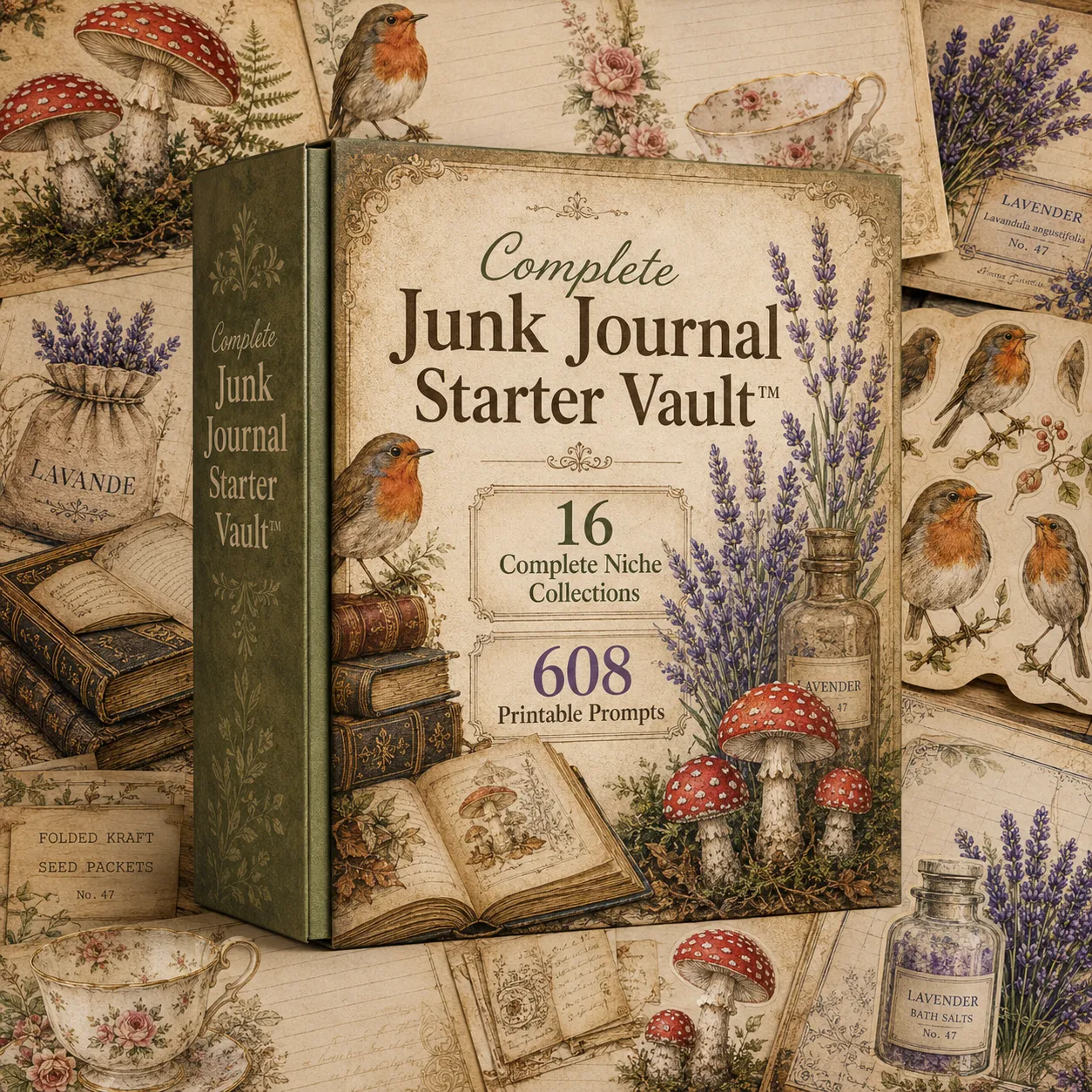 Complete Junk Journal Starter Vault hero mockup