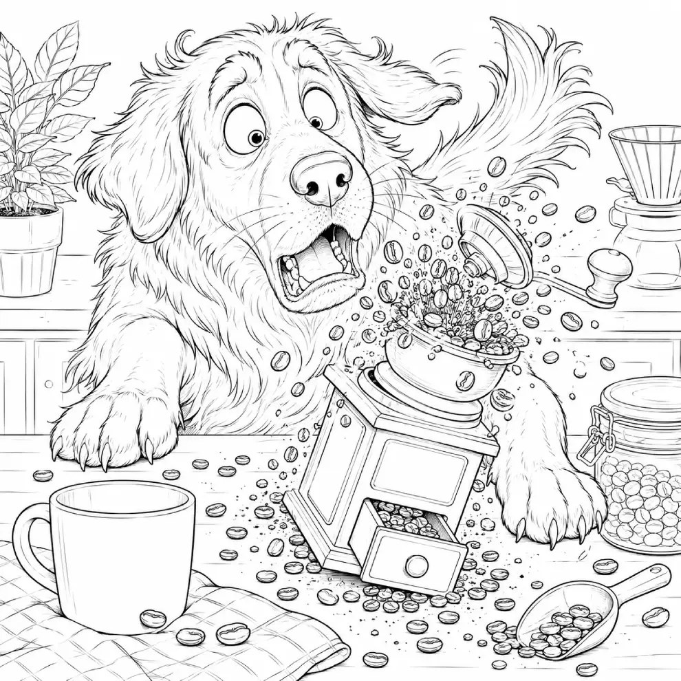 JV Center | Crazy Expressive Animals Coloring Prompt Vault Golden Retriever expressive animal coloring page example