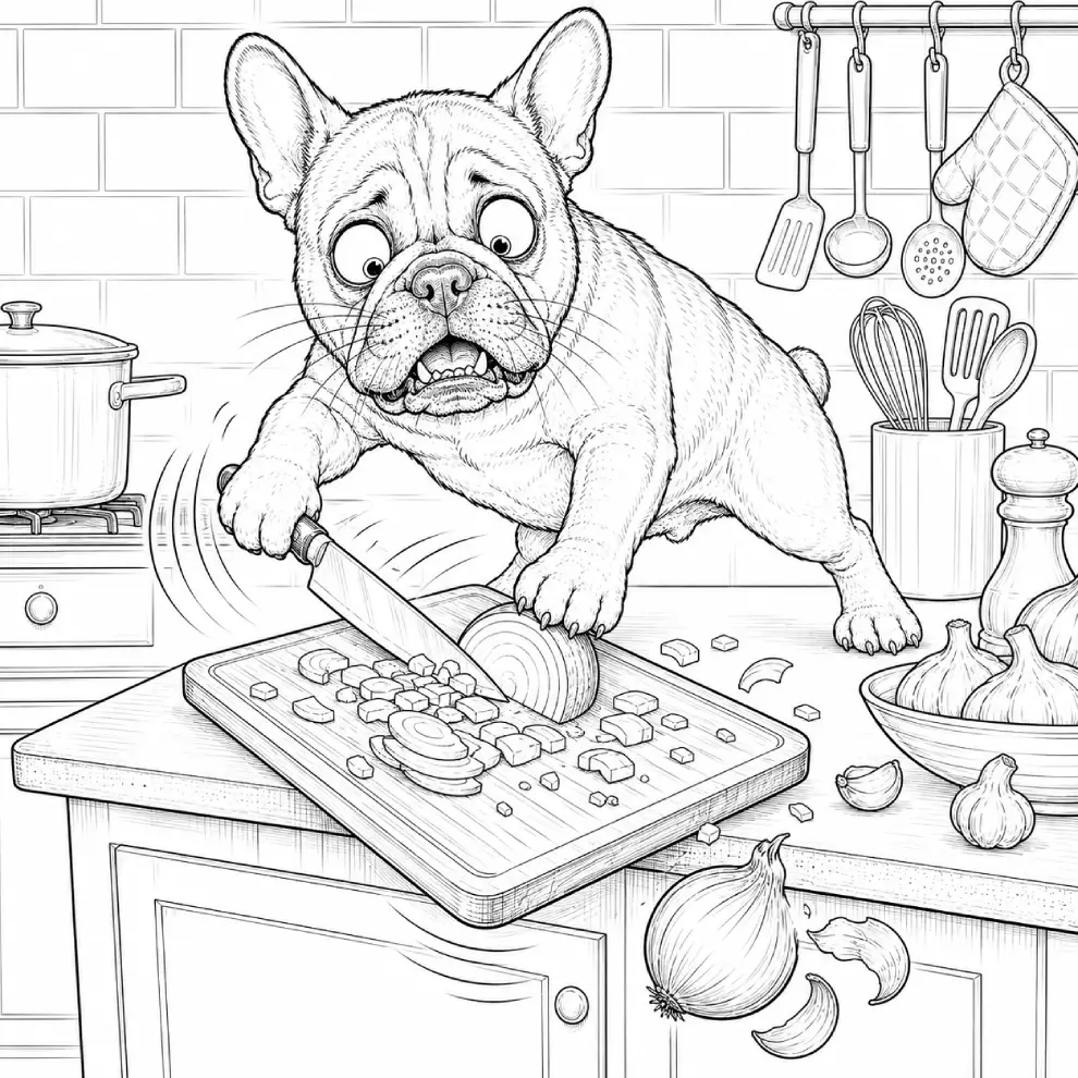 French Bulldog — Cutting Board Slides coloring page preview