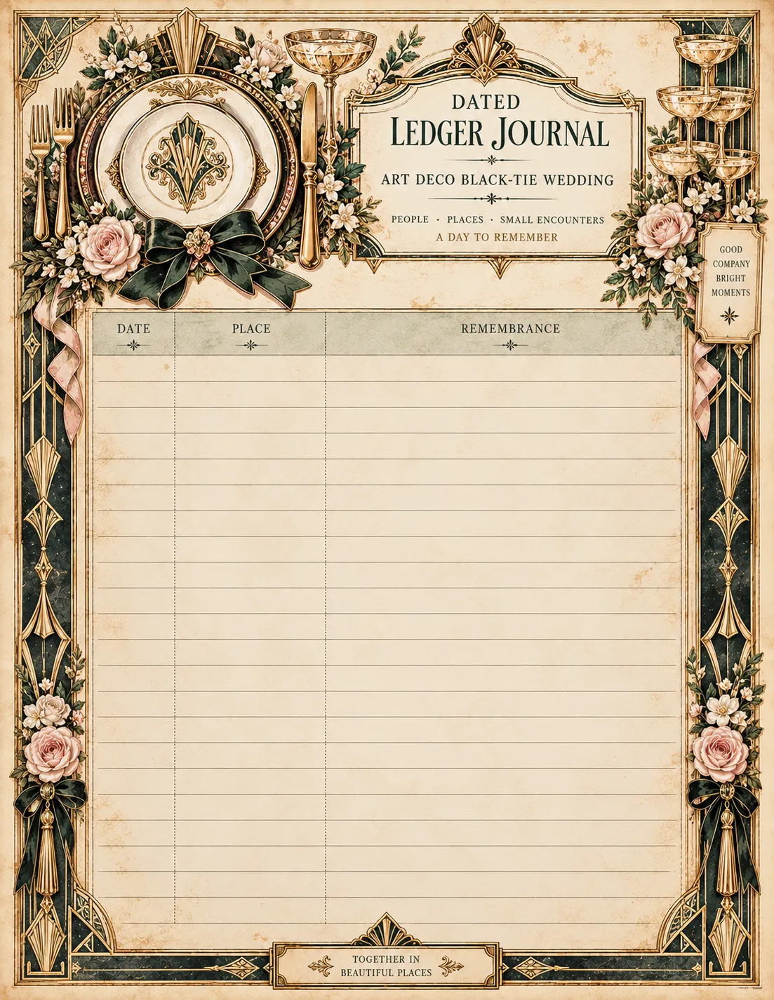 Art Deco Black-Tie Wedding — Dated Ledger Journal