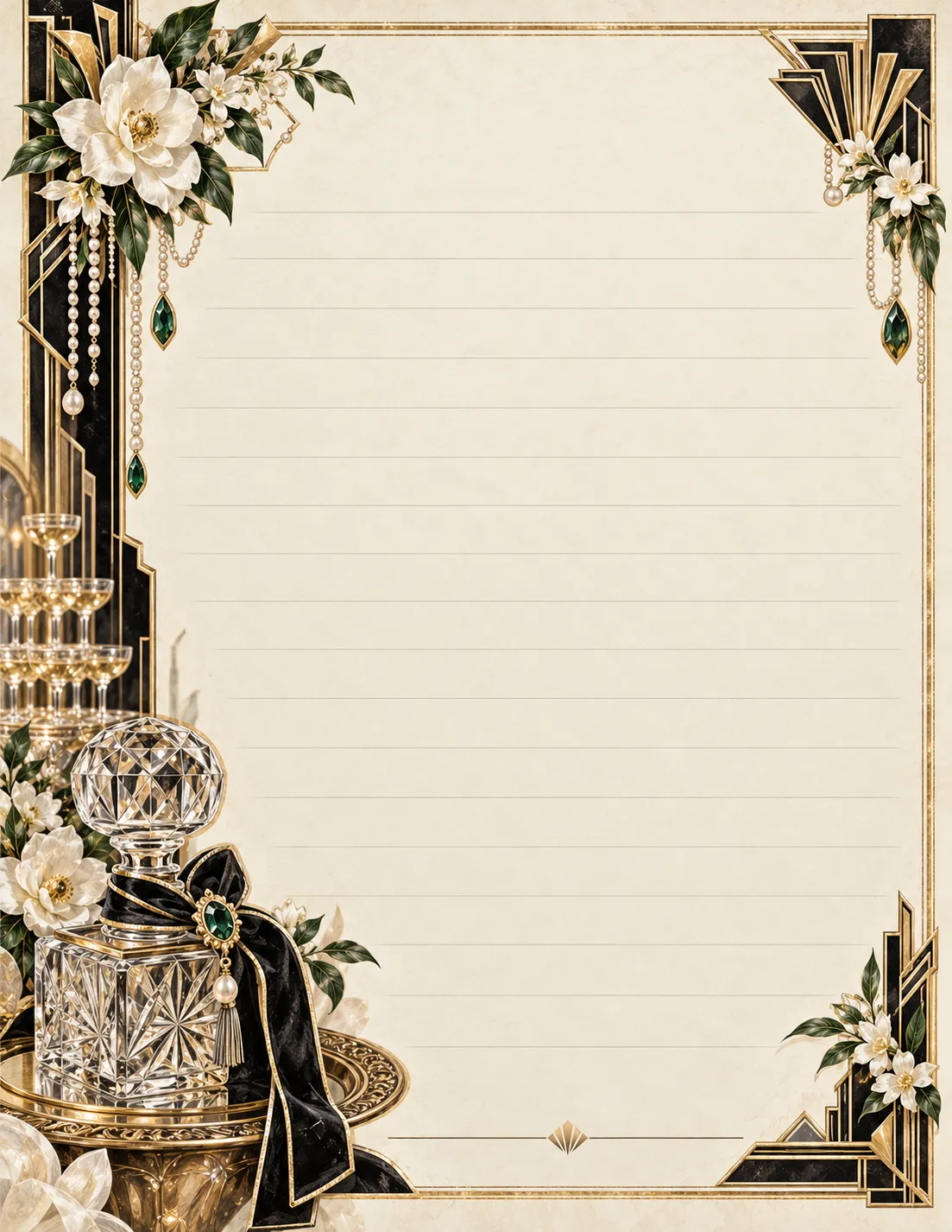 Art Deco Black-Tie Wedding — Journaling Page