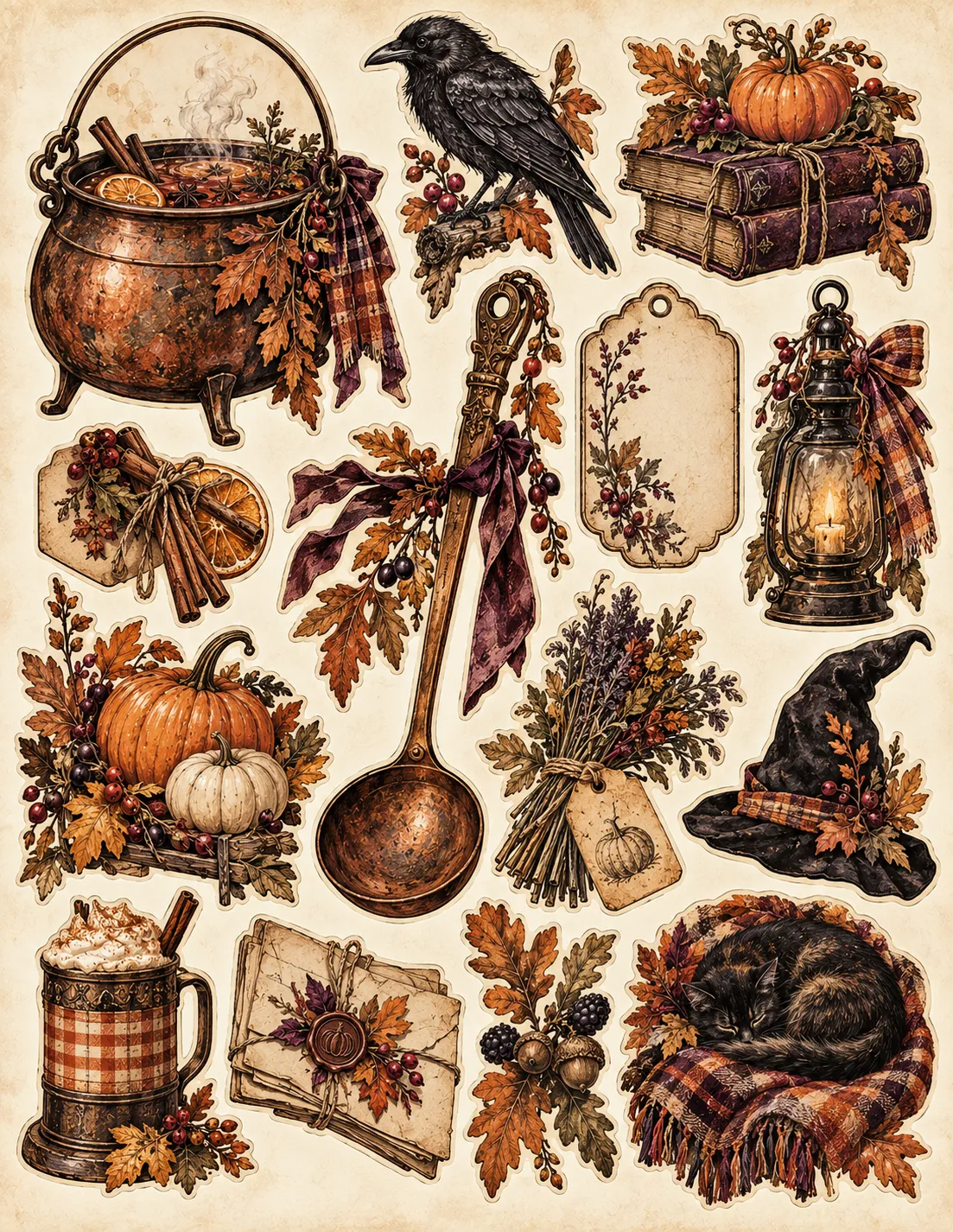 Cozy Pumpkin Patch Halloween — Archival Specimen Snips