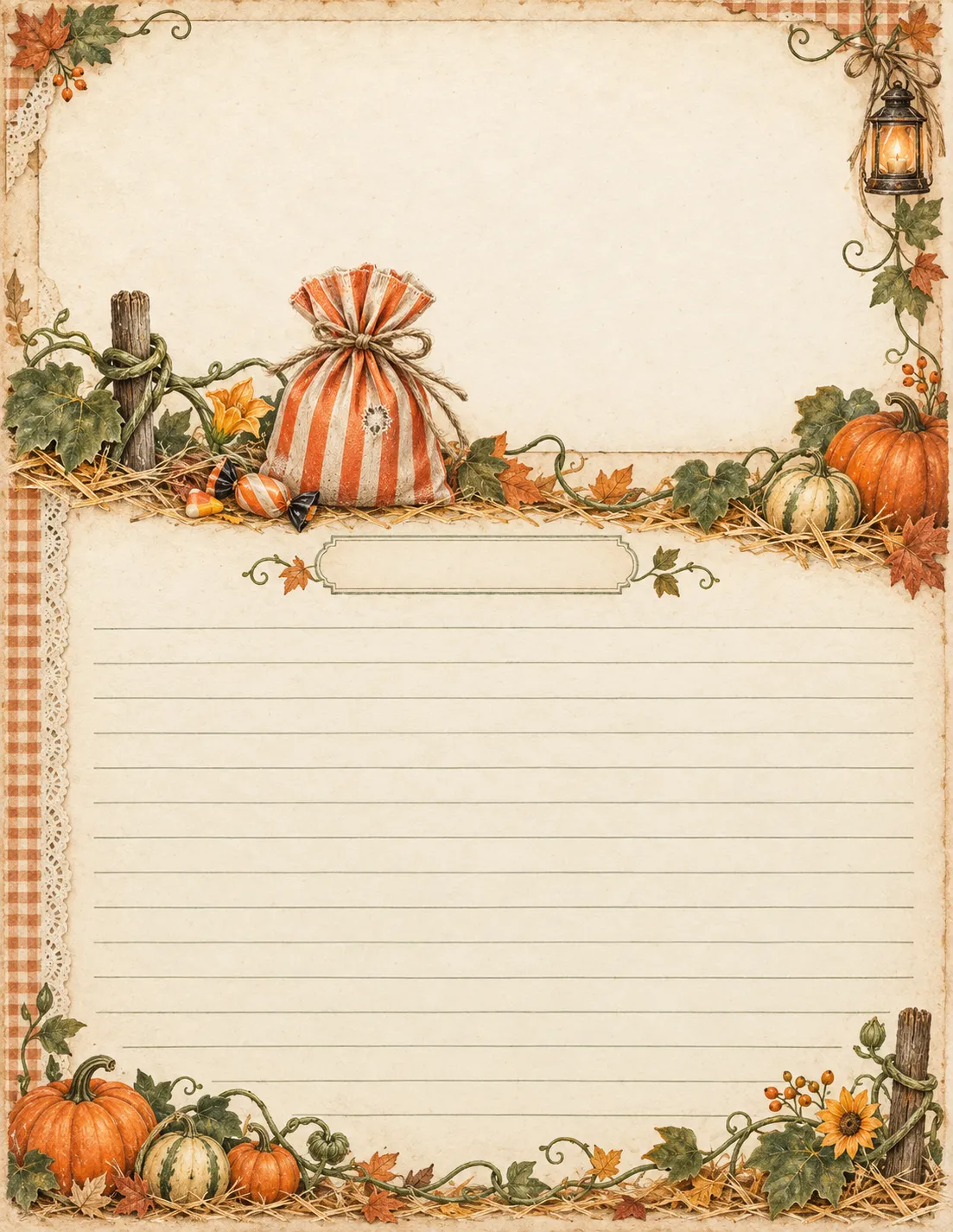 Cozy Pumpkin Patch Halloween — Journaling Page