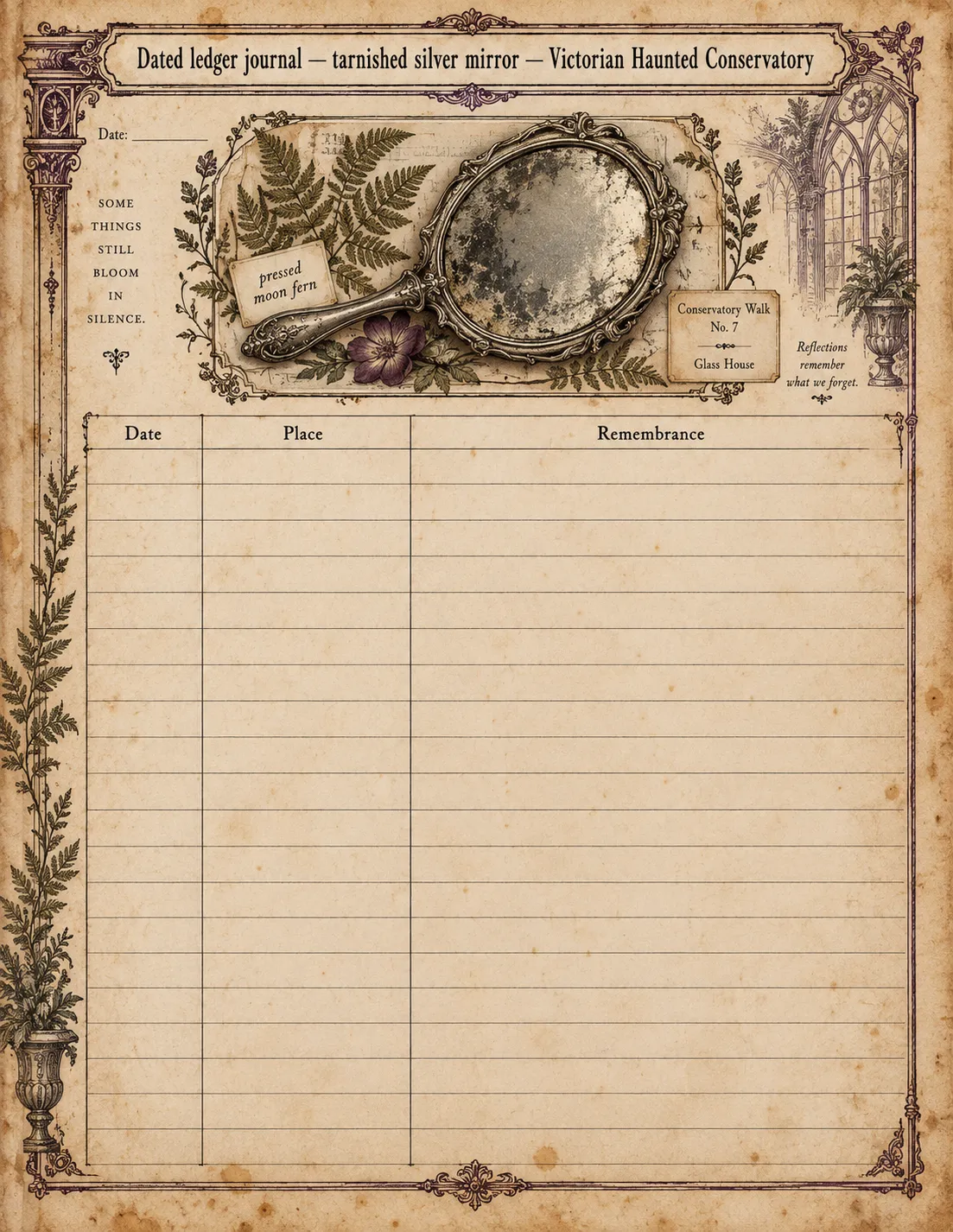 Victorian Haunted Conservatory — Dated Ledger Journal