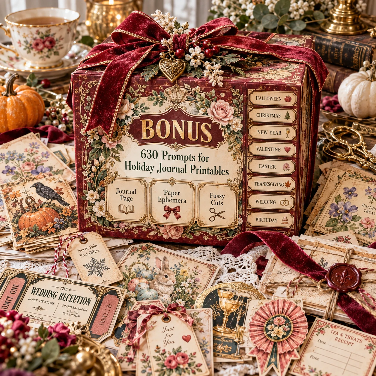 Holiday Journal Printable Assets bonus mockup