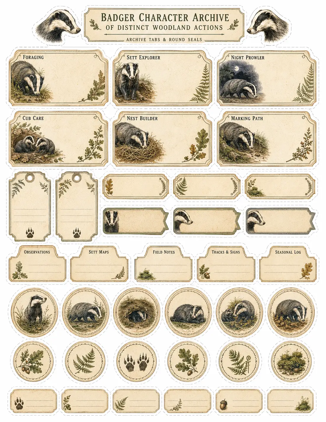 Labels / Tabs / Seals printable example