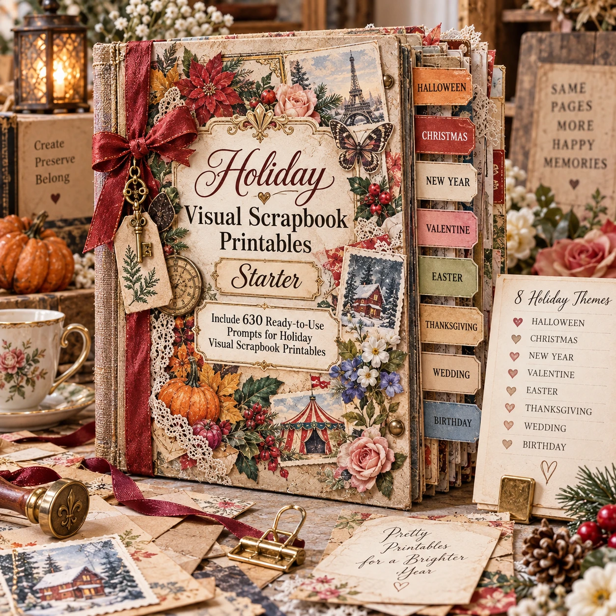 Holiday Visual Scrapbook Printables Starter mockup