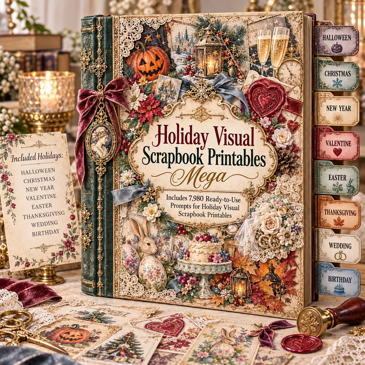 Holiday Visual Scrapbook Printables Mega mockup