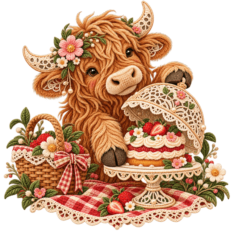 Highland Cow Picnic Keepsake