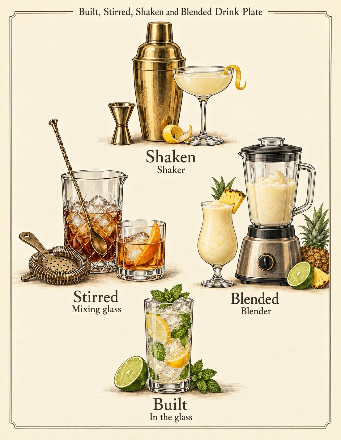 Built, Stirred, Shaken & Blended Methods